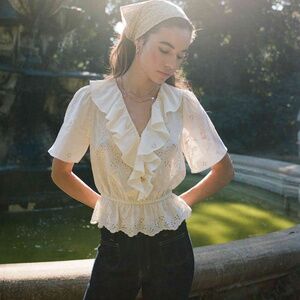 Christy Dawn Sonya Top - Ivory Embroidered - XS